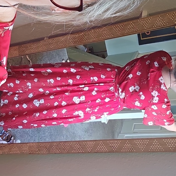 STUNNING INDIGO ROSE FLORAL MAXI PRAIRIE DRESS - Picture 2 of 10